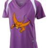  James & Nicholson Ladies' Running-T (paars/wit) Thumbnail