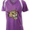  James & Nicholson Ladies' Running-T (paars/wit) Thumbnail