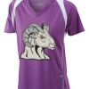  James & Nicholson Ladies' Running-T (paars/wit) Thumbnail