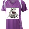  James & Nicholson Ladies' Running-T (paars/wit) Thumbnail