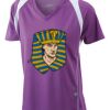 James & Nicholson Ladies' Running-T (paars/wit) Thumbnail
