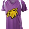  James & Nicholson Ladies' Running-T (paars/wit) Thumbnail