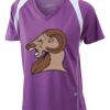  James & Nicholson Ladies' Running-T (paars/wit) Thumbnail