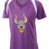  James & Nicholson Ladies' Running-T (paars/wit) Thumbnail