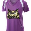  James & Nicholson Ladies' Running-T (paars/wit) Thumbnail