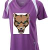  James & Nicholson Ladies' Running-T (paars/wit) Thumbnail