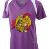  James & Nicholson Ladies' Running-T (paars/wit) Thumbnail
