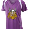  James & Nicholson Ladies' Running-T (paars/wit) Thumbnail