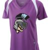  James & Nicholson Ladies' Running-T (paars/wit) Thumbnail