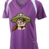  James & Nicholson Ladies' Running-T (paars/wit) Thumbnail