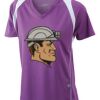  James & Nicholson Ladies' Running-T (paars/wit) Thumbnail