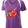  James & Nicholson Ladies' Running-T (paars/wit) Thumbnail