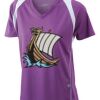  James & Nicholson Ladies' Running-T (paars/wit) Thumbnail