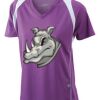 James & Nicholson Ladies' Running-T (paars/wit) Thumbnail