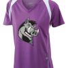  James & Nicholson Ladies' Running-T (paars/wit) Thumbnail