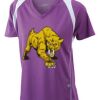  James & Nicholson Ladies' Running-T (paars/wit) Thumbnail