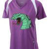  James & Nicholson Ladies' Running-T (paars/wit) Thumbnail