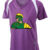 James & Nicholson Ladies' Running-T (paars/wit) Thumbnail