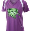  James & Nicholson Ladies' Running-T (paars/wit) Thumbnail