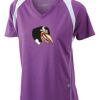  James & Nicholson Ladies' Running-T (paars/wit) Thumbnail