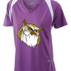  James & Nicholson Ladies' Running-T (paars/wit) Thumbnail
