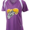  James & Nicholson Ladies' Running-T (paars/wit) Thumbnail