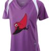  James & Nicholson Ladies' Running-T (paars/wit) Thumbnail