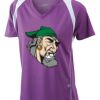  James & Nicholson Ladies' Running-T (paars/wit) Thumbnail
