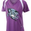  James & Nicholson Ladies' Running-T (paars/wit) Thumbnail