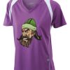  James & Nicholson Ladies' Running-T (paars/wit) Thumbnail