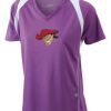  James & Nicholson Ladies' Running-T (paars/wit) Thumbnail