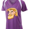  James & Nicholson Ladies' Running-T (paars/wit) Thumbnail