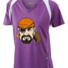  James & Nicholson Ladies' Running-T (paars/wit) Thumbnail