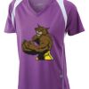 James & Nicholson Ladies' Running-T (paars/wit) Thumbnail