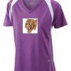  James & Nicholson Ladies' Running-T (paars/wit) Thumbnail