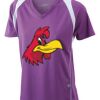  James & Nicholson Ladies' Running-T (paars/wit) Thumbnail
