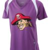  James & Nicholson Ladies' Running-T (paars/wit) Thumbnail
