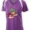  James & Nicholson Ladies' Running-T (paars/wit) Thumbnail