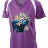  James & Nicholson Ladies' Running-T (paars/wit) Thumbnail