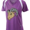  James & Nicholson Ladies' Running-T (paars/wit) Thumbnail