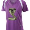  James & Nicholson Ladies' Running-T (paars/wit) Thumbnail