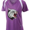  James & Nicholson Ladies' Running-T (paars/wit) Thumbnail