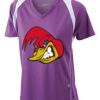  James & Nicholson Ladies' Running-T (paars/wit) Thumbnail