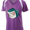  James & Nicholson Ladies' Running-T (paars/wit) Thumbnail