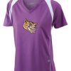  James & Nicholson Ladies' Running-T (paars/wit) Thumbnail