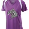  James & Nicholson Ladies' Running-T (paars/wit) Thumbnail