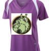  James & Nicholson Ladies' Running-T (paars/wit) Thumbnail