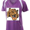  James & Nicholson Ladies' Running-T (paars/wit) Thumbnail