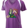  James & Nicholson Ladies' Running-T (paars/wit) Thumbnail