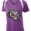  James & Nicholson Ladies' Running-T (paars/wit) Thumbnail